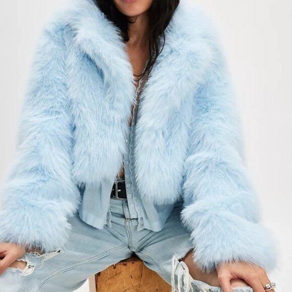 Free People Jackets & Blazers - NWT Free People Paris Cropped Faux Fur Jacket Size XL